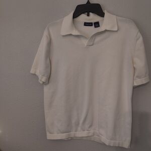 Men's Structure Brand Cream Polo Shirt